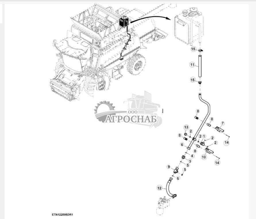 Гидравлические возвратные трубопроводы, 4WD, с соломоразбрасывателем 